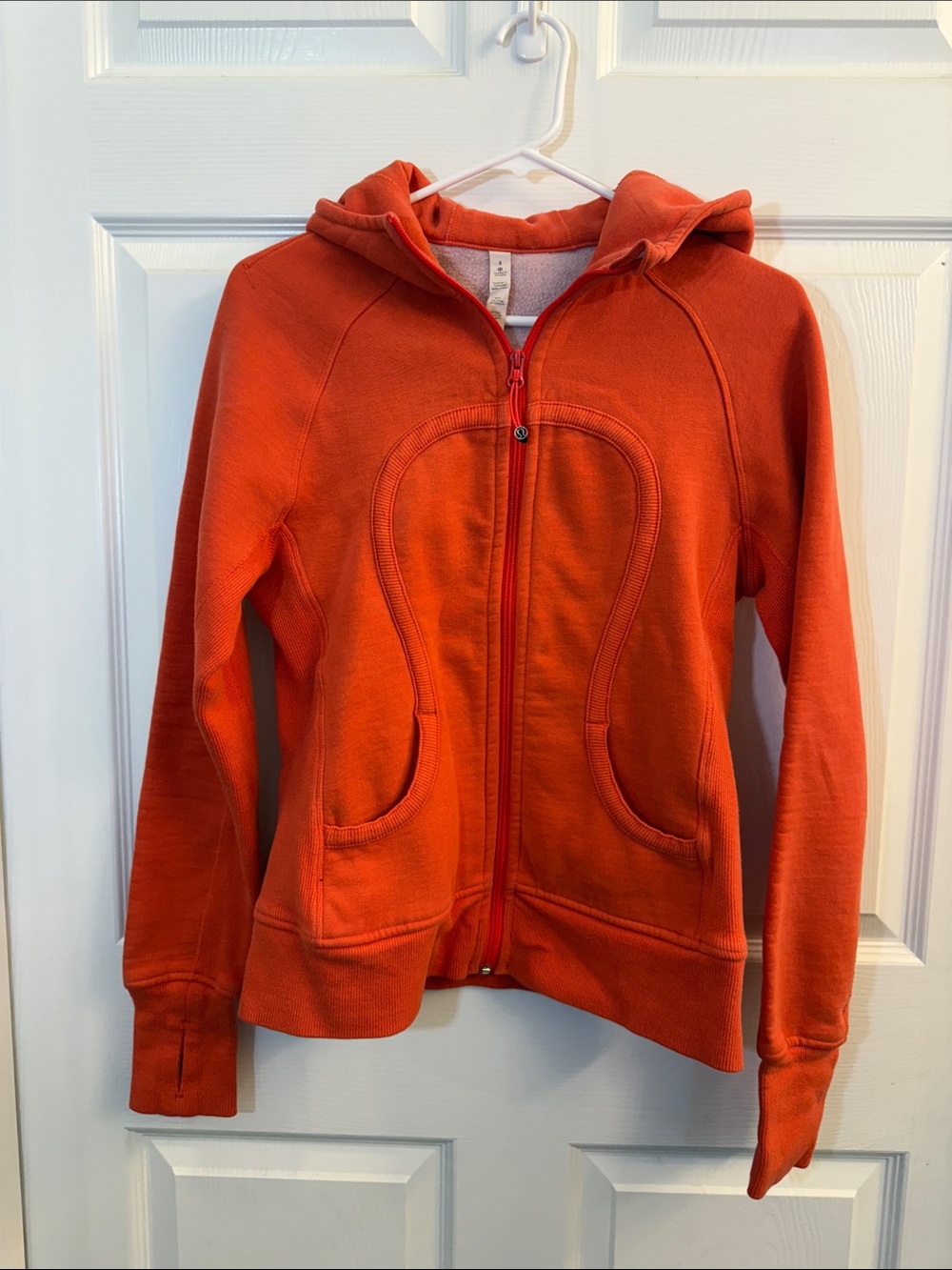 lululemon athletica Orange Hooded Zip-Up Scuba
